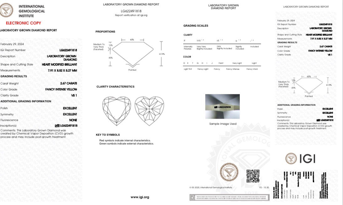 2.67-carat heart-shaped ring fancy intense yellow vs1|AGNES Jewelry