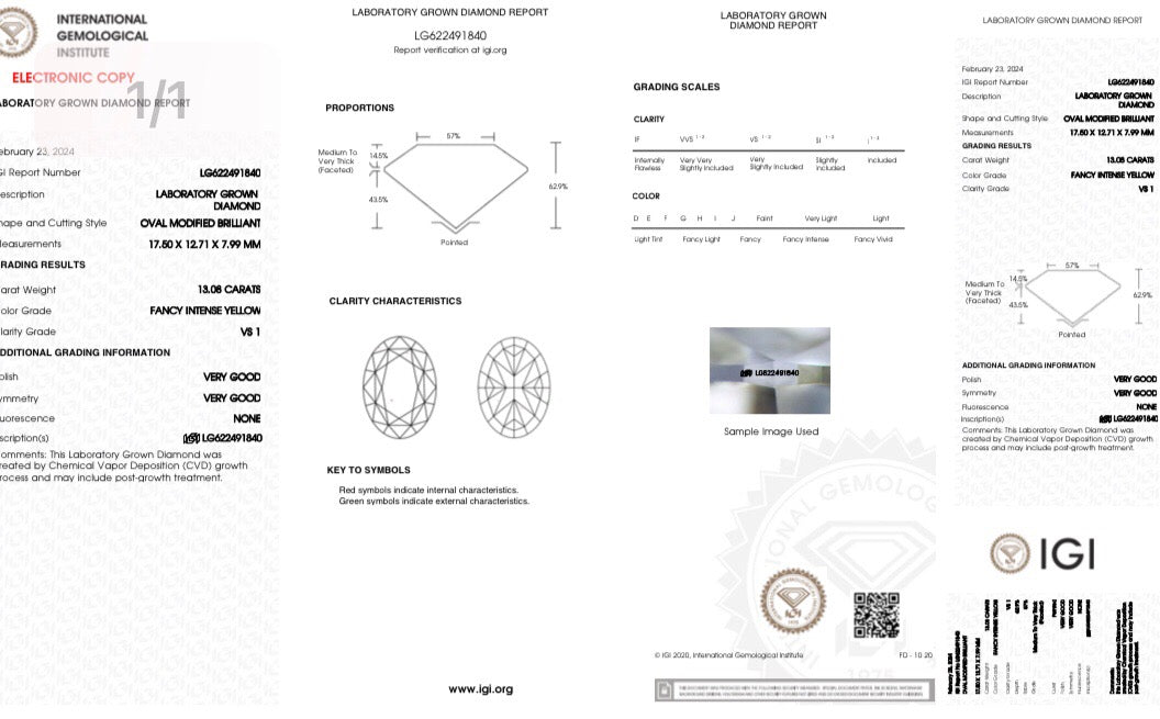 13.08ct Oval ring fancy intense yellow vs1 LG622491840|AGNES Jewelry