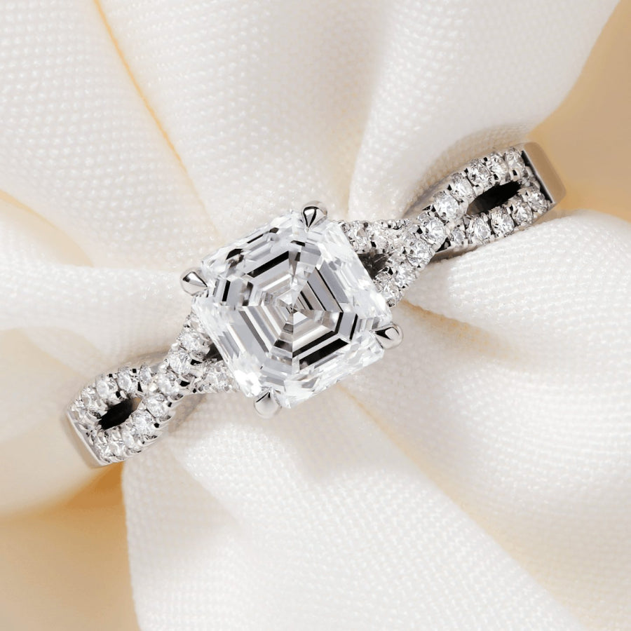 Asscher white diamond
