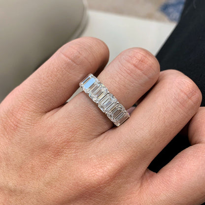 14.51-carat emerald-cut white diamond ring|AGNES Jewelry