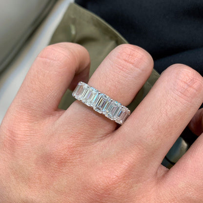 14.51-carat emerald-cut white diamond ring|AGNES Jewelry