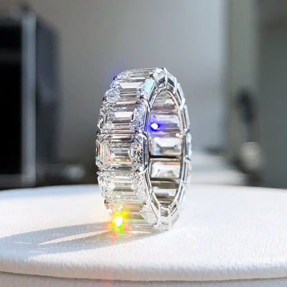 14.51-carat emerald-cut white diamond ring|AGNES Jewelry