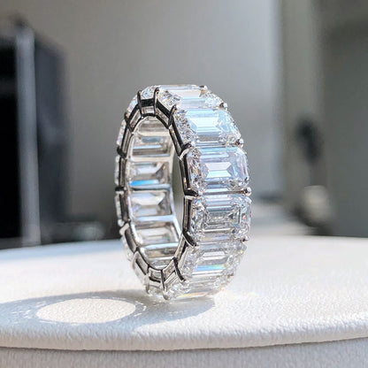 14.51-carat emerald-cut white diamond ring|AGNES Jewelry