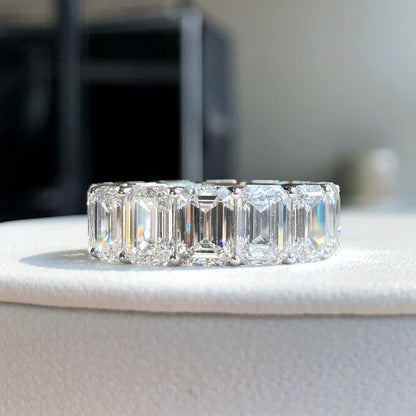 14.51-carat emerald-cut white diamond ring|AGNES Jewelry