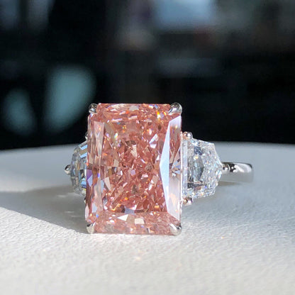 6.57-carat Radiant ring fancy vivid pink vs2 LG598327066|AGNES Jewelry