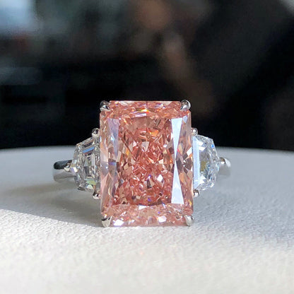 6.57-carat Radiant ring fancy vivid pink vs2 LG598327066|AGNES Jewelry