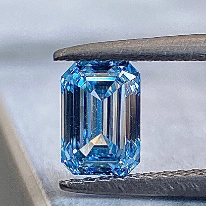 1.02 carats, emerald cut fancy intense blue LG633451210|AGNES Jewelry