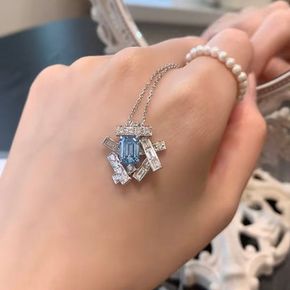 1.02 carats, emerald cut fancy intense blue LG633451210|AGNES Jewelry