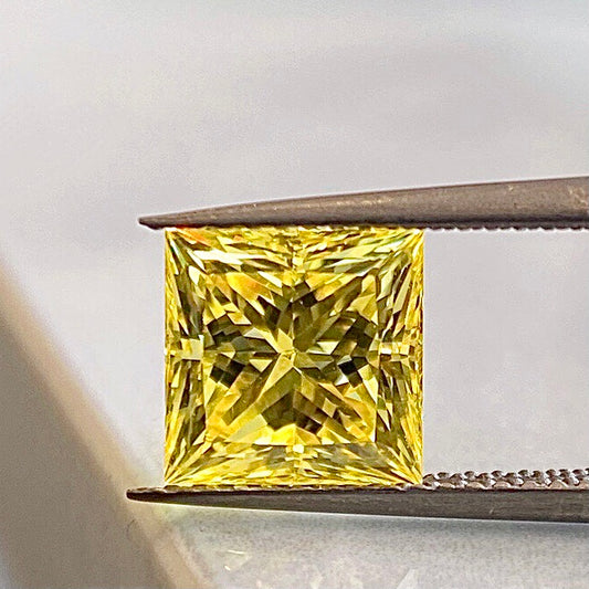 1.57 carat princess-cut fancy vivid yellow VVS1 LG 407962557|AGNES Jewelry