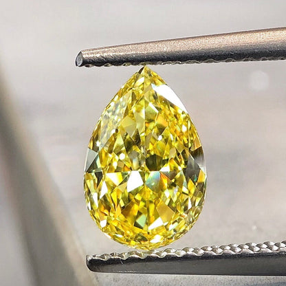 1.09 carat pear cut FANCY VIVID YELLOW VVS2 LG627499984|AGNES Jewelry