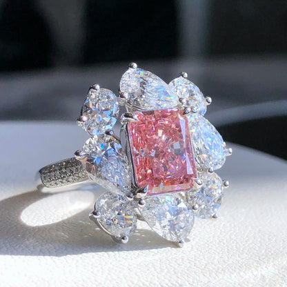 4.01 carat radiant ring fancy vivid pink vs1 LG598327069|AGNES Jewelry
