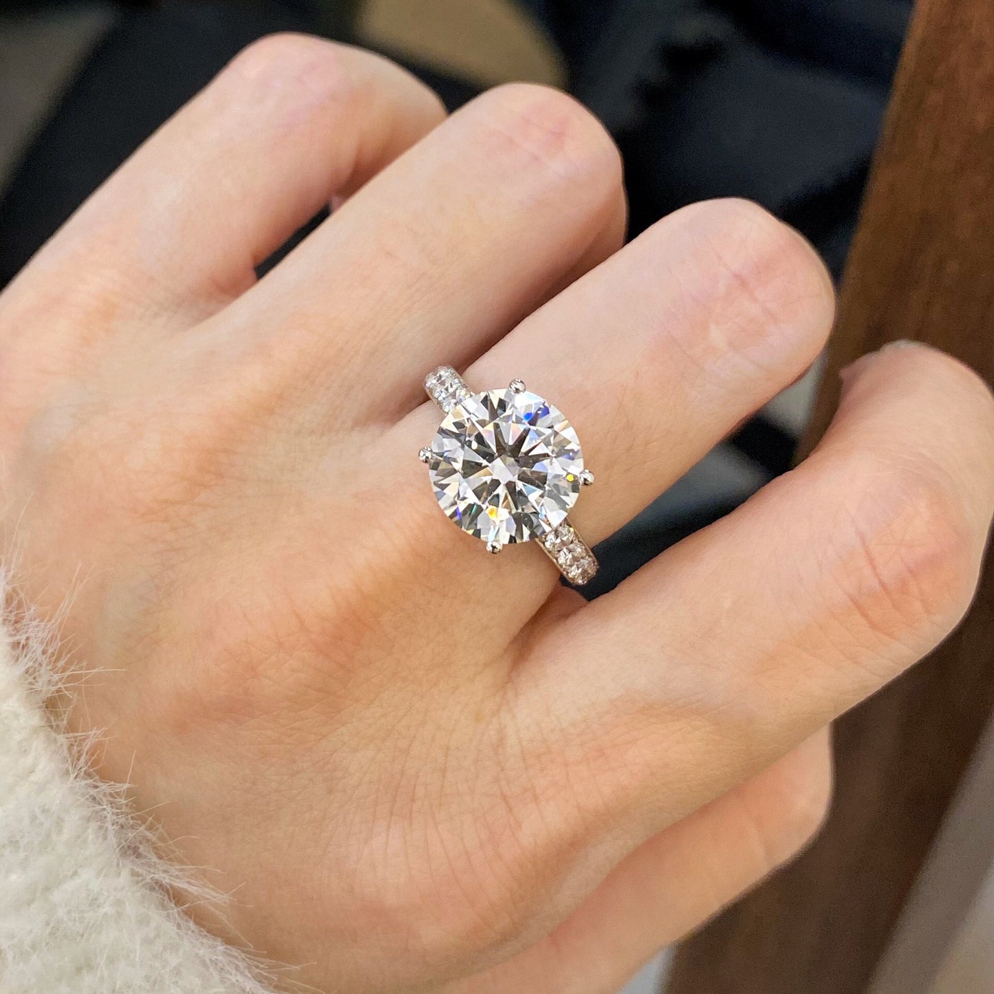 Round  ring 5.00ct E VS2 LG581326464|AGNES Jewelry