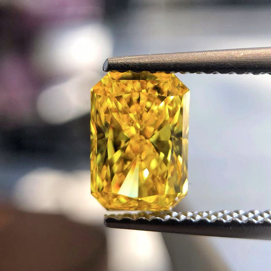 1.53carat radiant FANCY VIVID YELLOW VVS1 LG681550508|AGNES Jewelry