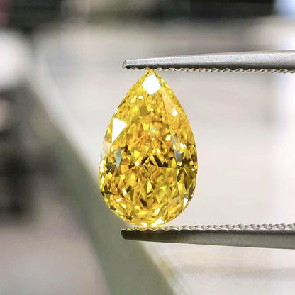 2.02ct pear FANCY VIVID YELLOW VVS1 LG684511815|AGNES Jewelry