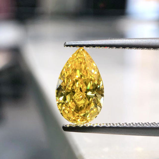 1.56ct pear-cut FANCY VIVID YELLOW VVS1 LG683502868|AGNES Jewelry
