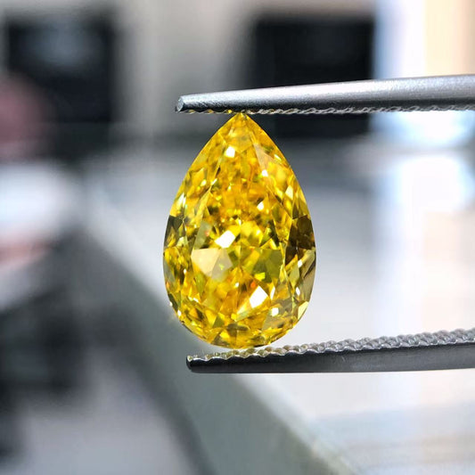 2.55ct pear FANCY VIVID YELLOW VVS2 LG683519229|AGNES Jewelry