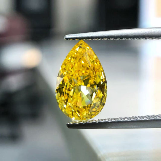 2.11ct pear FANCY VIVID YELLOW VVS1 LG683519221|AGNES Jewelry