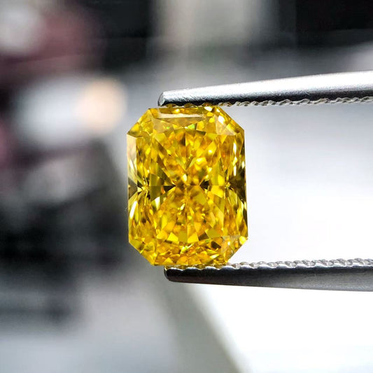 1.51ct radiant FANCY VIVID YELLOW SI1 LG684511818|AGNES Jewelry