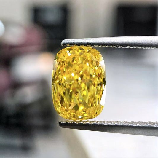 2.51ct cushion-cut FANCY VIVID YELLOW SI1 LG684511829|AGNES Jewelry