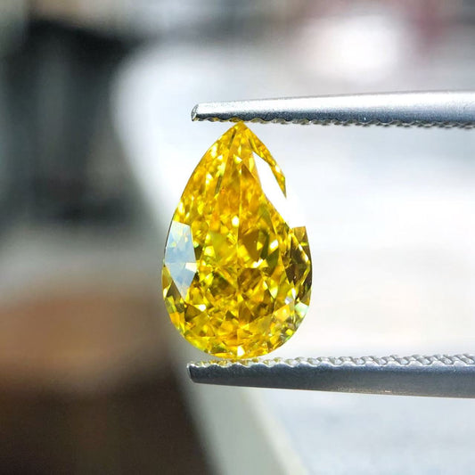 1.51-carat pear FANCY VIVID YELLOW vs1 LG683519214|AGNES Jewelry