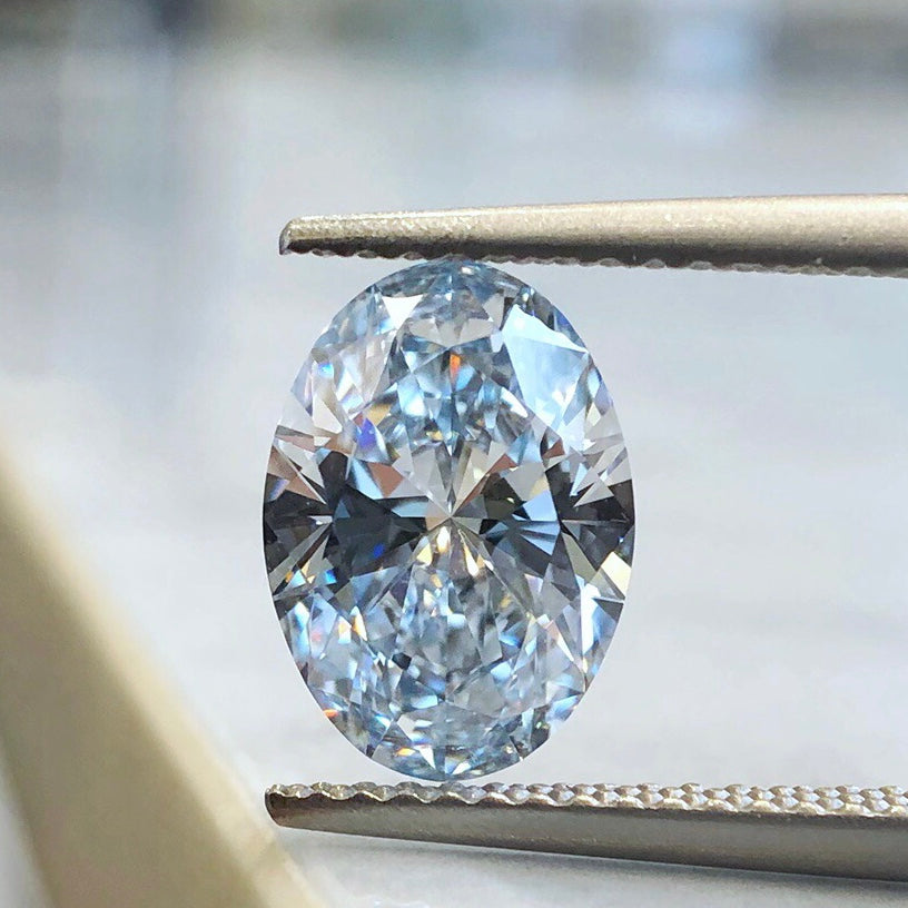 2.01carat Oval cut Fancy Light Blue VVS1 LG648440740|AGNES Jewelry
