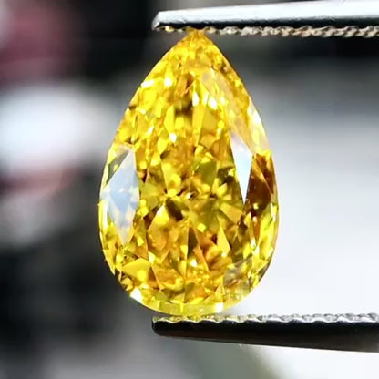 2.33ct pear  FANCY VIVID YELLOW VS1 LG683519222|AGNES Jewelry