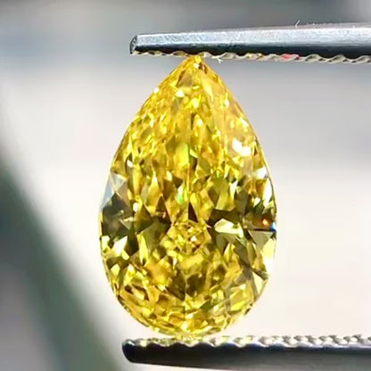 1.56ct pear-cut FANCY VIVID YELLOW VVS1 LG683502868|AGNES Jewelry