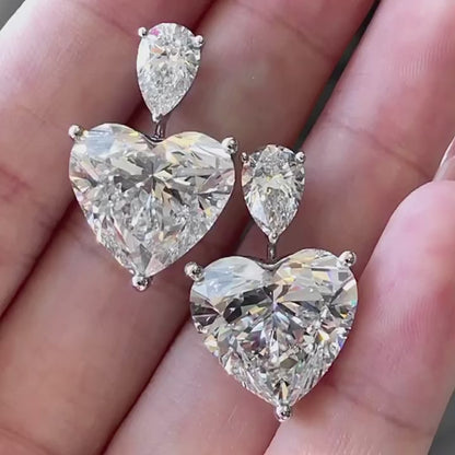 heart Earrings D: 10.52ct & D: 10.22ct F/E VS1/VS2 LG596307472 LG591391617|AGNES Jewelry
