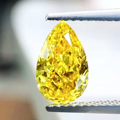 1.51-carat pear FANCY VIVID YELLOW vs1 LG683519214|AGNES Jewelry