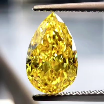2.50-carat pear fancy vivid yellow VS1 LG683554071|AGNES Jewelry