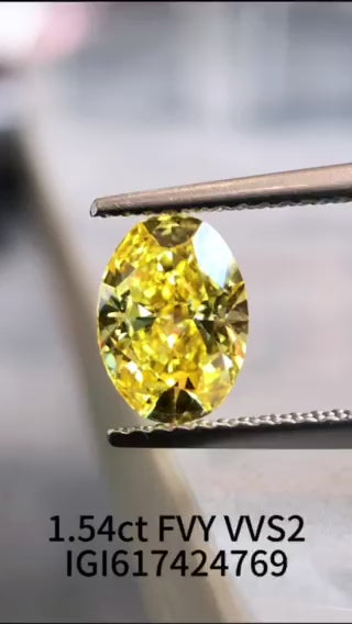 1.54 carat  oval  fancy vivid yellow vvs2 LG617424769|AGNES Jewelry